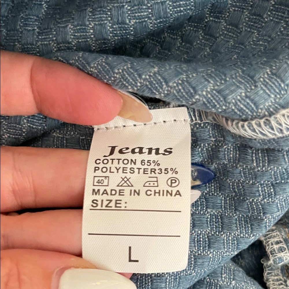 Blue Patterned Jean Set - Picture 6 of 7